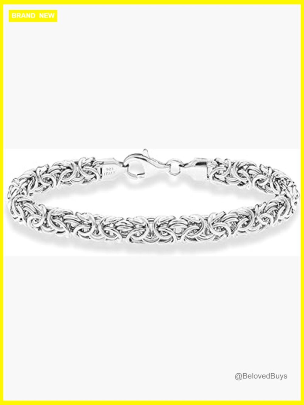 Handmade Italian Sterling Silver Byzantine Bracelet 7.5 Inch